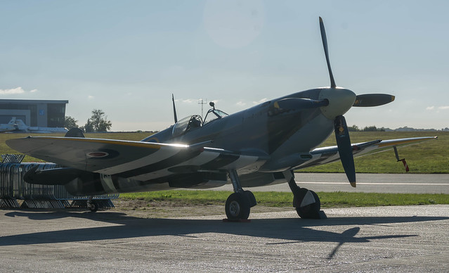 3/4 View, Supermarine Spitfire HF Mk IX, TA805, Heritage Hangar, Biggin Hill