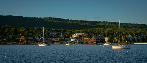 Grand Marais, Minnesota 20180705-DSC07934 by Sandhill Pictures, Sunset over the town, seen from the breakwater.blue grandmarais greatlakes lakesuperior northshore z