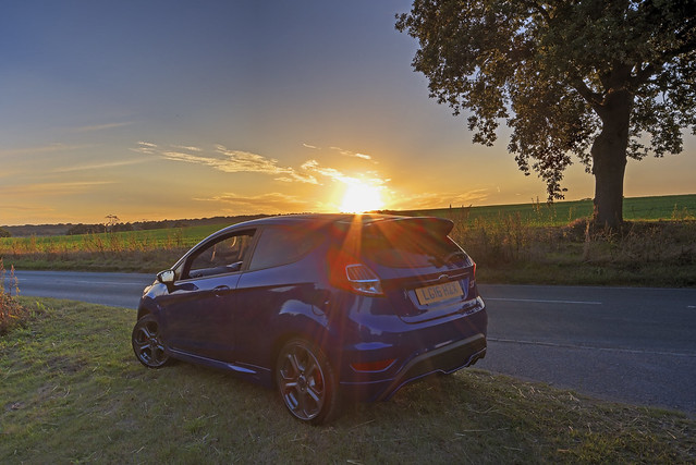 Fiesta ST in the sunset