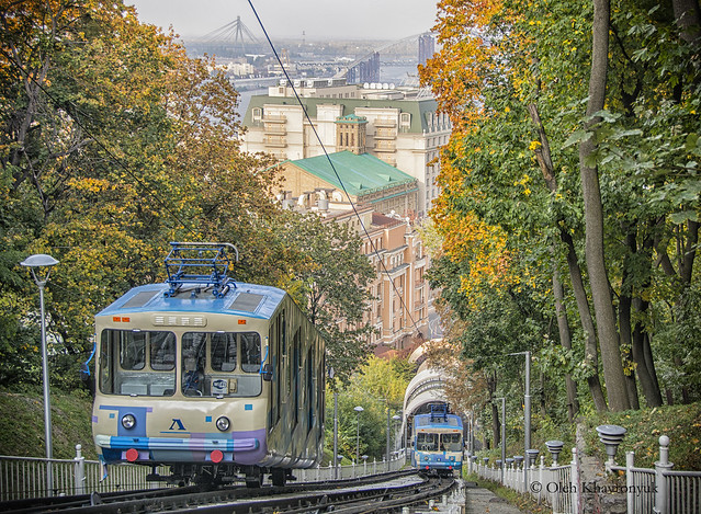 The Kyiv funicular (Ukraine)