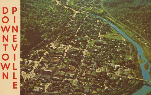 vintage kentucky postcard aerialview pineville