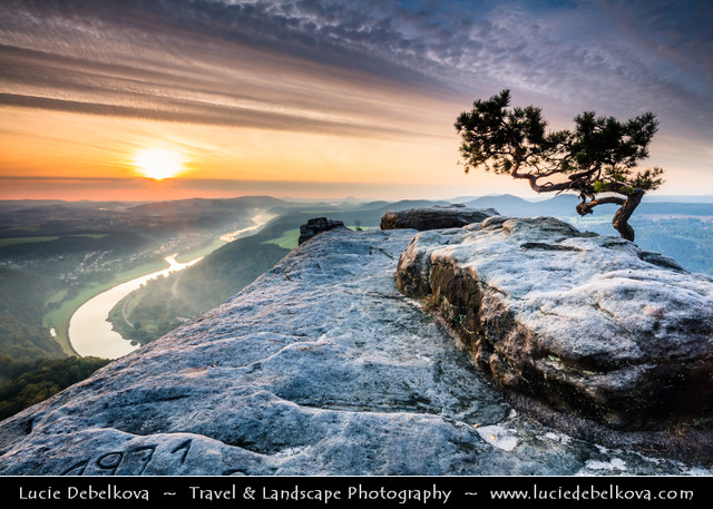 Germany - Saxony - Saxon Switzerland National Park - View from Lilienstein at beautiful morning light