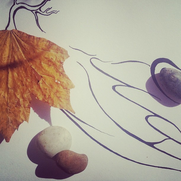 experiment: hengistbury head | doodles | waves | pebbles | trees | air