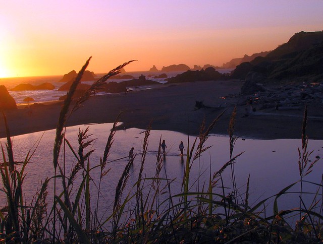 Sunset along the southern Oregon coast.