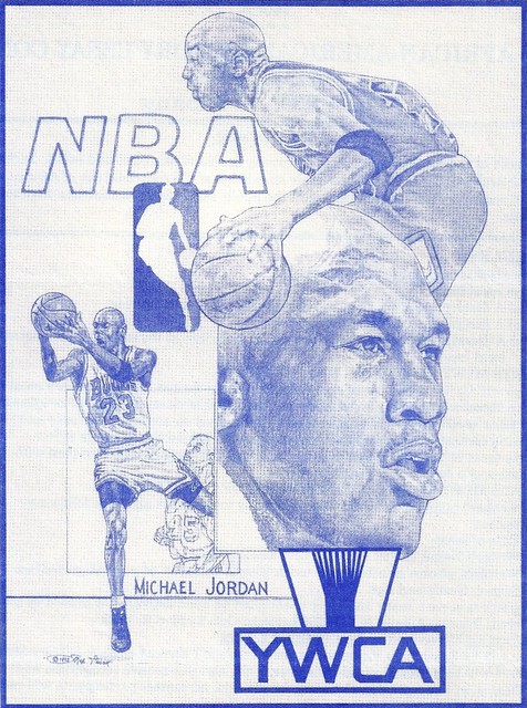 NBA star Michael Jordan  - pencil illustration, Rex Stewart