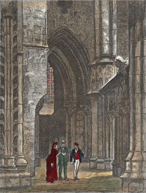 Parti av korgangen i Trondhjems Domkirke (ca. 1860)