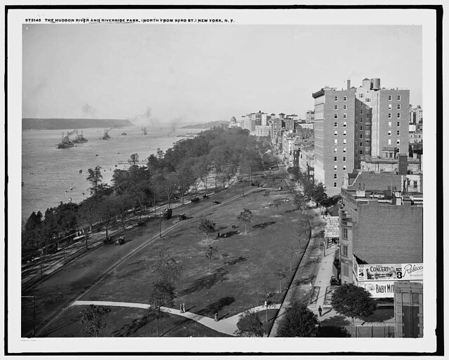 The Hudson River and Riverside Park, north from 93rd St., New York, N.Y.
