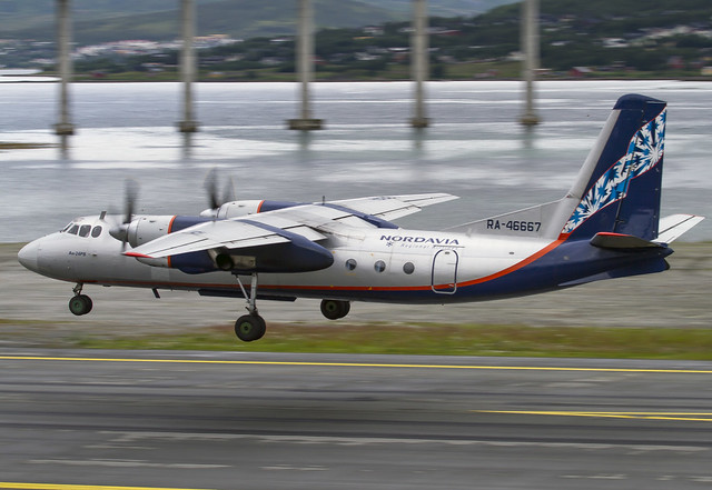Nordavia Antonov AN 24PB RA46667 landing att TOS ENTC