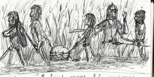 Sketchbook Anglo Saxon Warriors diptych 02