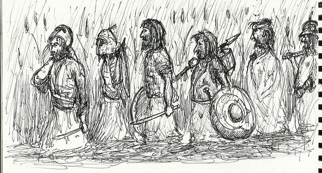 Sketchbook Anglo Saxon Warriors diptych 01