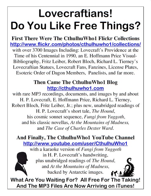 The CthulhuWho1 Lovecraft Centric Flyer Full-Page Version