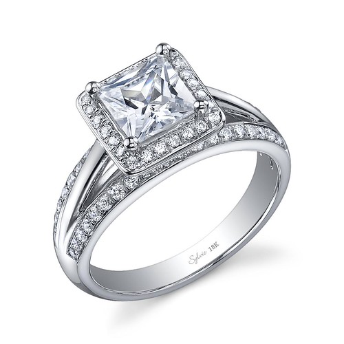 Sylvie | 18 Karat white gold diamond engagement ring with ha… | Flickr