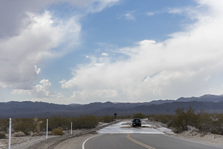 Flooding from monsoon rainfall in the Pinto Basin; Fried Liver Wash | by Joshua Tree National Park