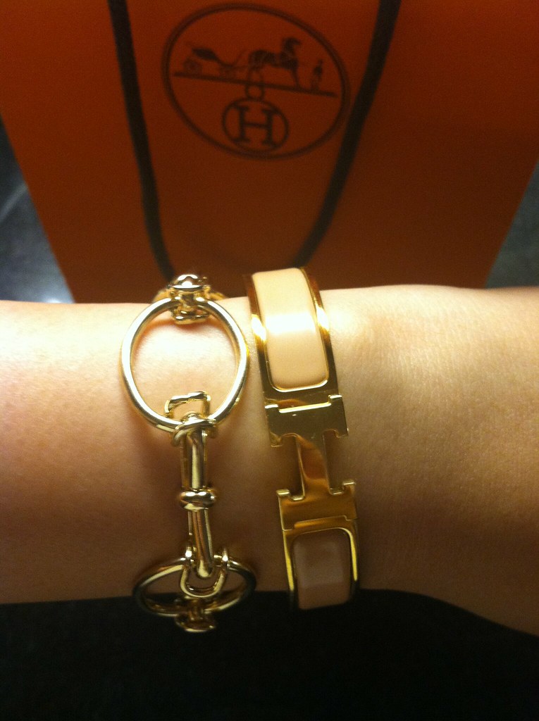 Hermes Clic H Bracelet (2012) JEWELRY. Hermes Clic H Blue Enamel Bracelet. sold at auction  main image 4