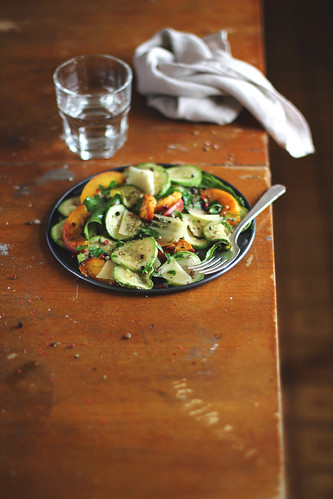 Courgette&Peach Salad with Parmesan Cheese | by anna kurzaeva