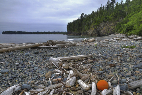 Easter egg? by Feet wet, Dragger float, beach off Rolling Roadstead, Nootka Soundocean beach bc pacific places equipment vanc