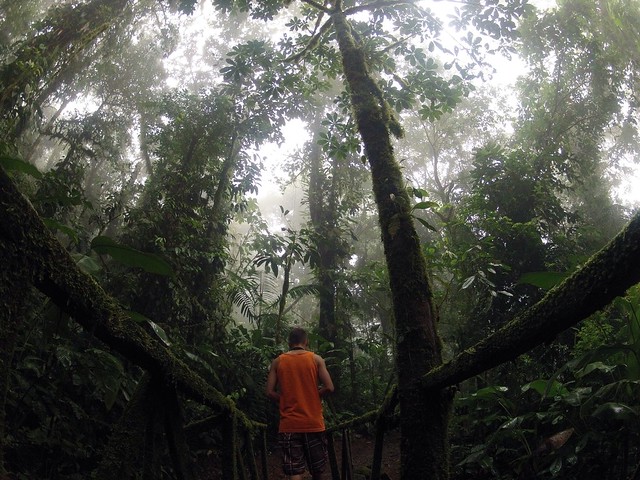 Hiking along the Rio Celeste River, Costa Rica
