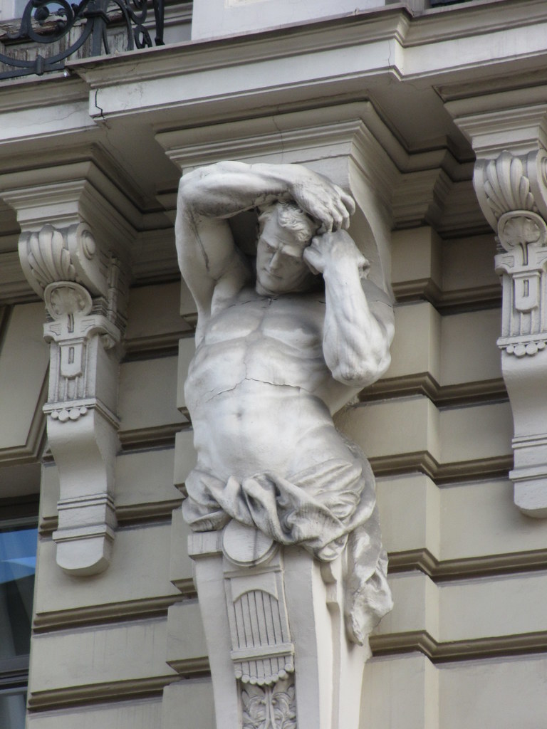 Atlas figure, Elizabetes iela 33, art nouveau detail, Riga… | Flickr