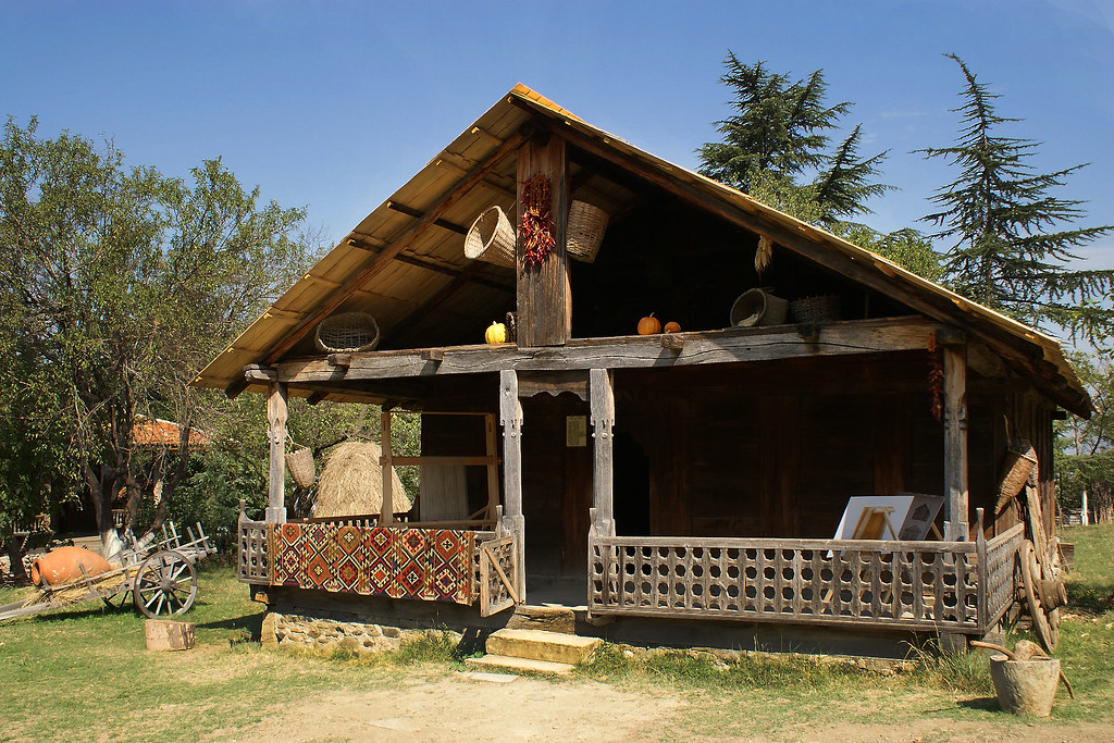 Sajalabo house from the plain Samegrelo, Open air museum of Ethnography in Tbilisi, Georgia