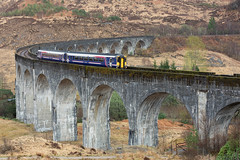 Train crossing Glenfinnan Viaduct