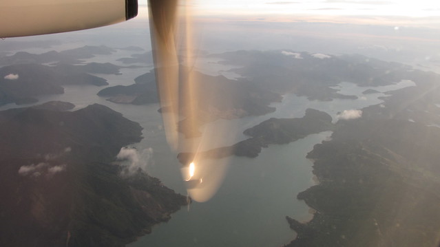 Flying over the Marlborough Sounds