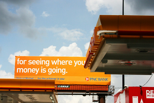 Dean's Midtown Shell Station and PNC Bank Sign by Juli Kearns (Idyllopus)