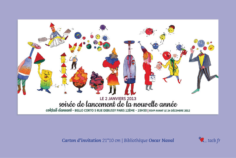 Carton d'invitation, 21*10 cm, Bibliothèque Oscar Naval, …, T'as carte  blanche