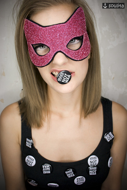 *Pink Disco Cat* - Glitzer Maske | Glitter Mask