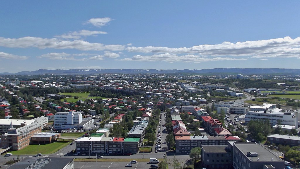 View of Reykjavík from Hallgrímskirkja, Iceland - July 2012