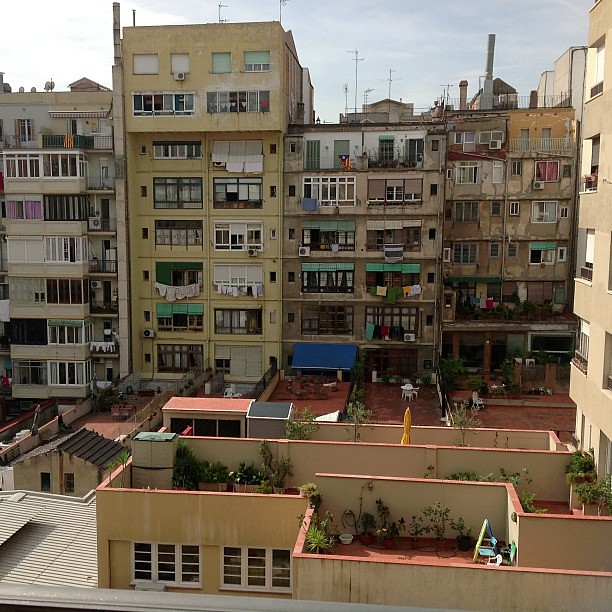 #kvpspain : View from our apartment. I think we heard school kids going wild at recess.