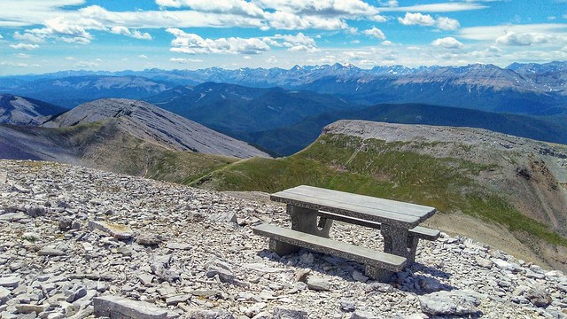 Mountain top empty bench