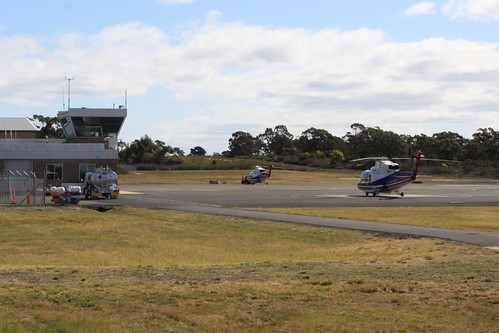 Longford Helipad and a pair of Sikorsky S-76C helicopters