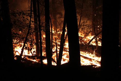 Ground fire during night burnout operations | Photo taken by… | Flickr