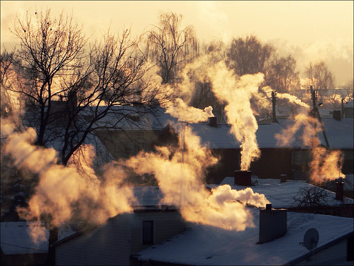 morning winter digital sunrise smoke fz5 kaunas sanciai