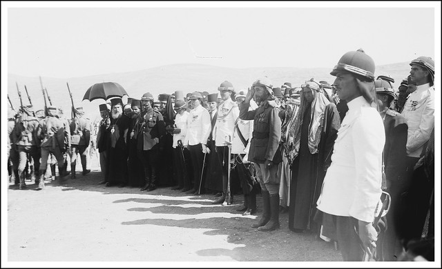 Emir Abdullah & HM King Feisal reviewing troops in Amman - circa 1923