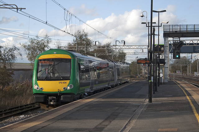 London Midland 170 504 terminates at Rugeley Trent Valley, October 2011