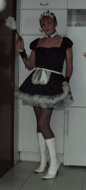 130. French maid with white boots