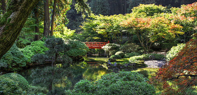 Pond and Bridge, Portland Japanese Garden