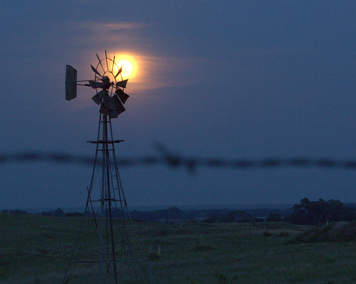 moon windmill moonrise kansas supermoon