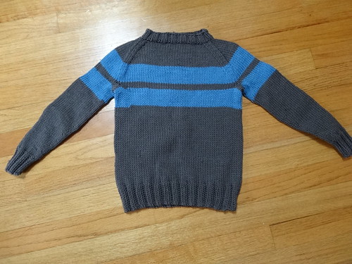Grey raglan with stripes | Blogged here. Ravelry project pag… | Flickr