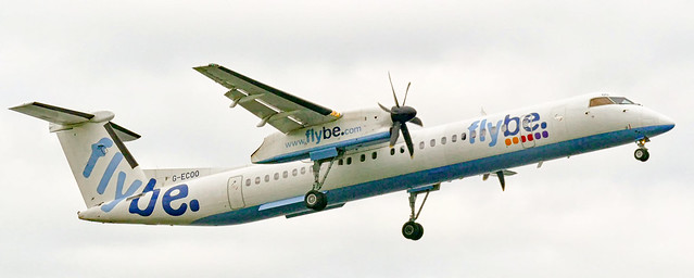 Flybe aircraft on approach to Arlanda airport, Sweden