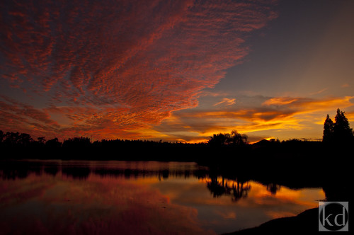 blue sunset sky orange white lake reflection water yellow clouds nikon lakesunset nikond90 wesleychapelfl nikond90club