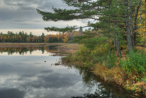 autumn reflection fall water maine foliage hdr 3xp