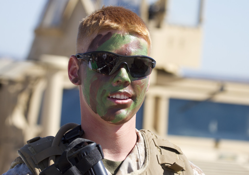 Marine with camo face paint, Nathan Rupert