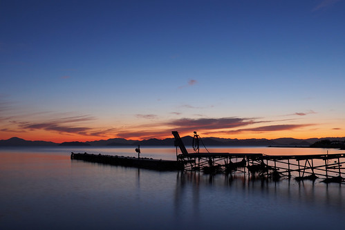 morning blue lake beach sunrise olympus shiga biwa biwako 琵琶湖 zd 1454mm epl5 和邇浜