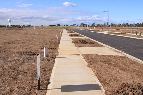 Brand new suburban streets awaiting the first residents