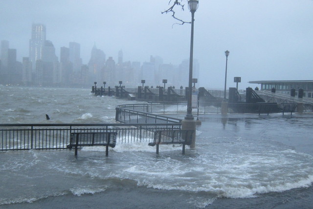 Exchange Place Waterfront during Hurricane Sandy