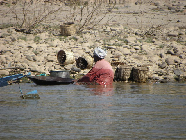 Locals on the edge of the Mekong