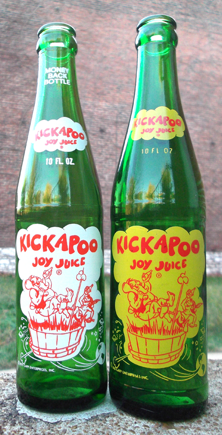 1977 1966 Kickapoo Joy Juice Soda Bottles