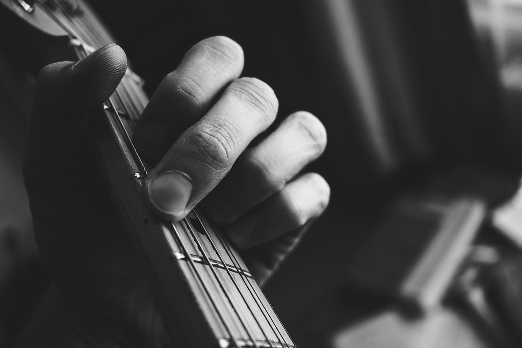 A guitarist hand